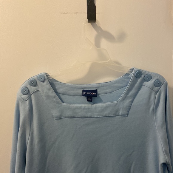 JG Hook square neck with buttons long sleeve top, size XL - Picture 2 of 5